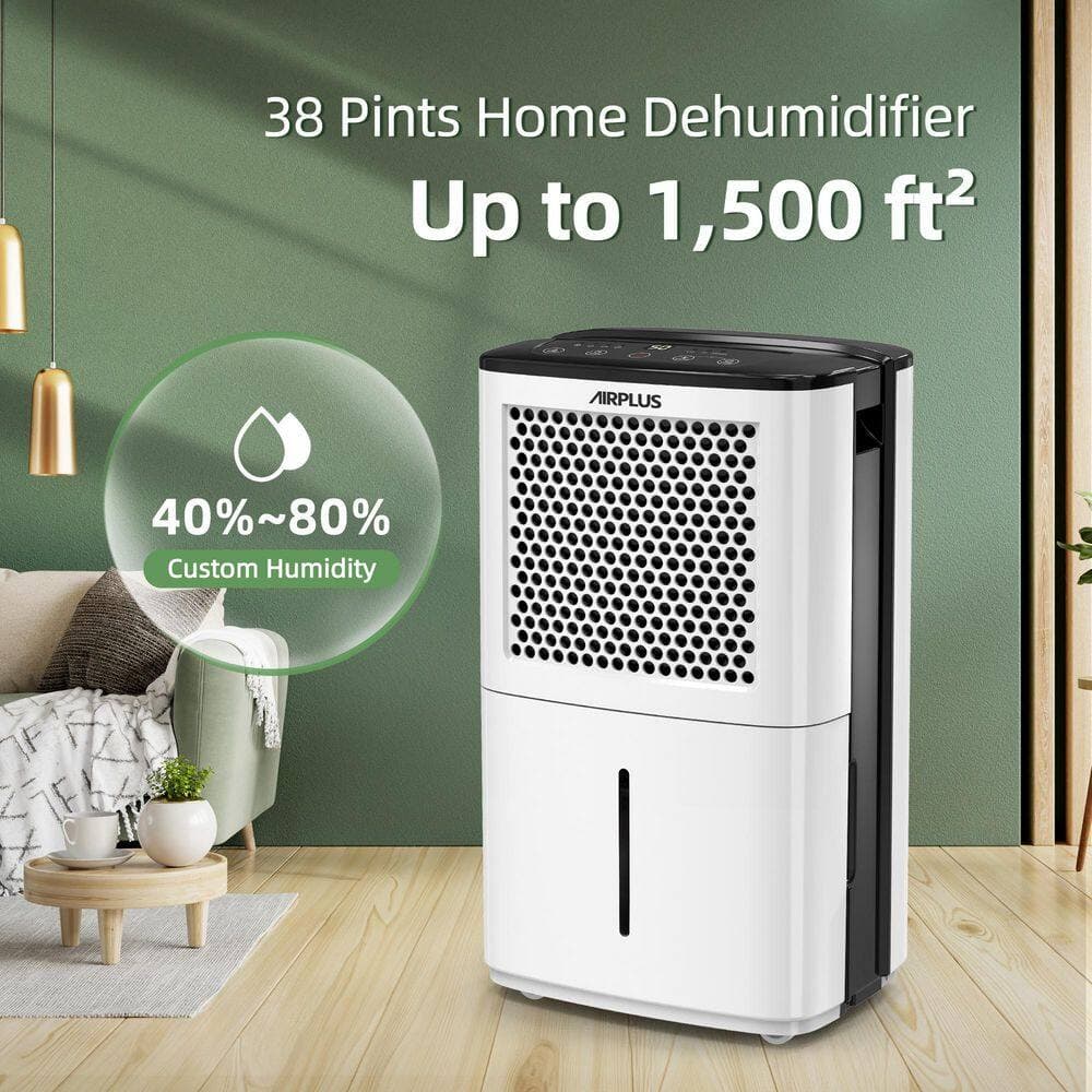 Edendirect 38 pt. Moderate Humidity Dehumidifier up to 2,000 sq. ft. with bucket, for Basement, Garage, or Wet Rooms in White (2)