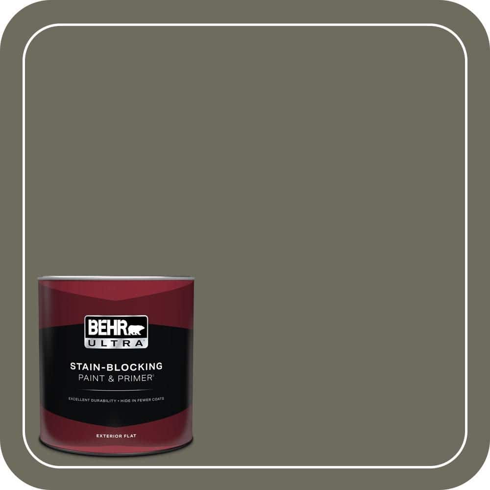 BEHR ULTRA 1 qt. #N370-6 Gladiator Gray Flat Exterior Paint & Primer