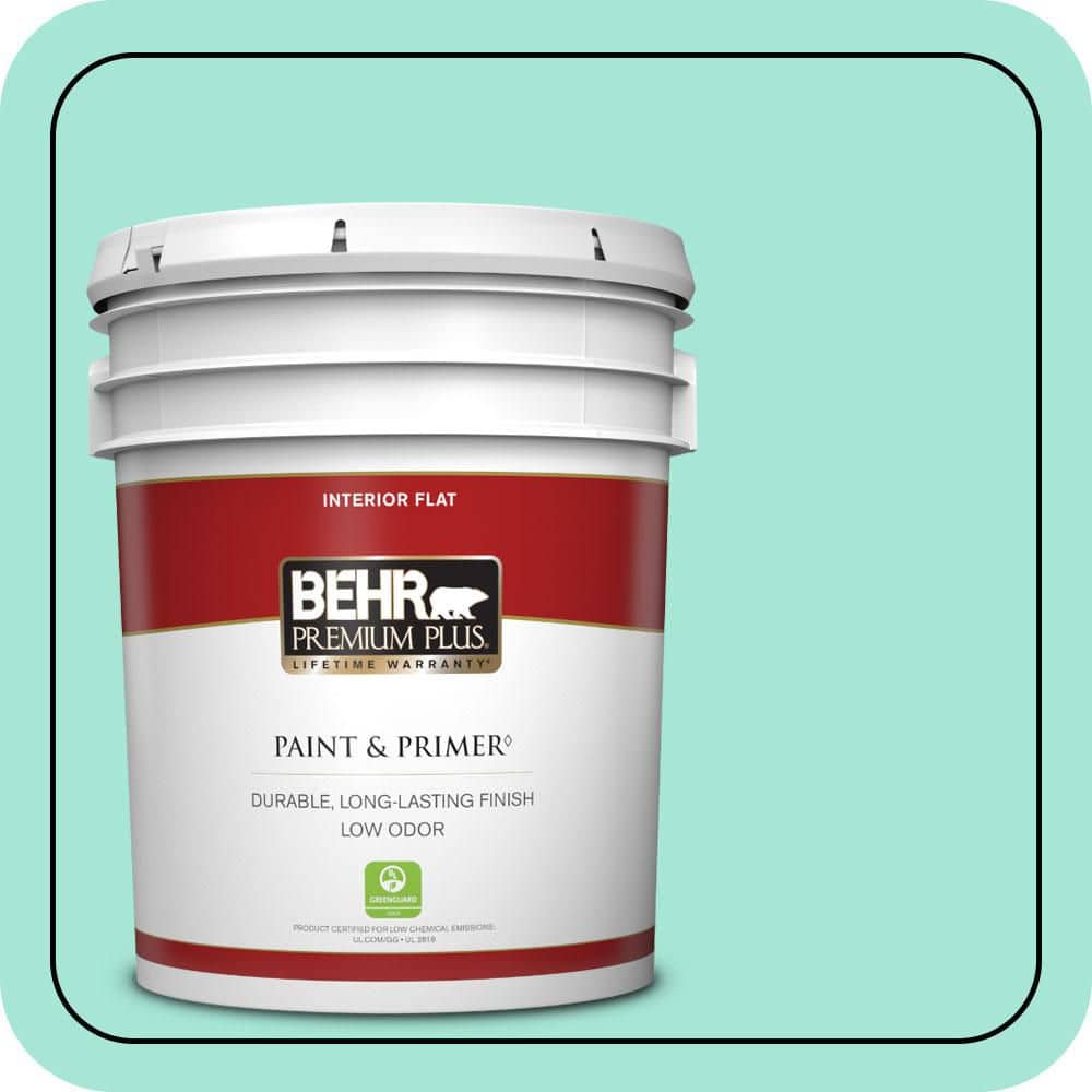 BEHR PREMIUM PLUS 5 gal. #480A-2 Botanical Tint Flat Low Odor Interior Paint & Primer