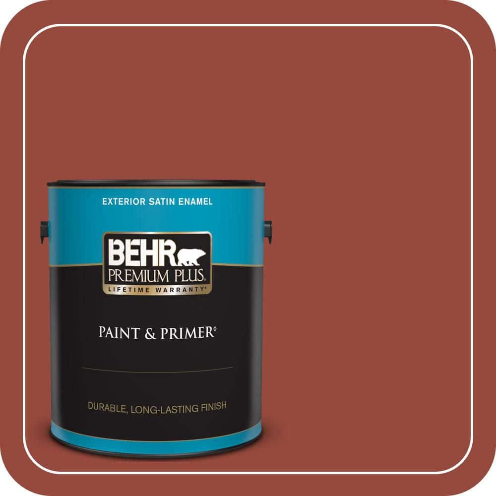 BEHR PREMIUM PLUS 1 gal. #MQ1-24 Smokin Hot Satin Enamel Exterior Paint & Primer