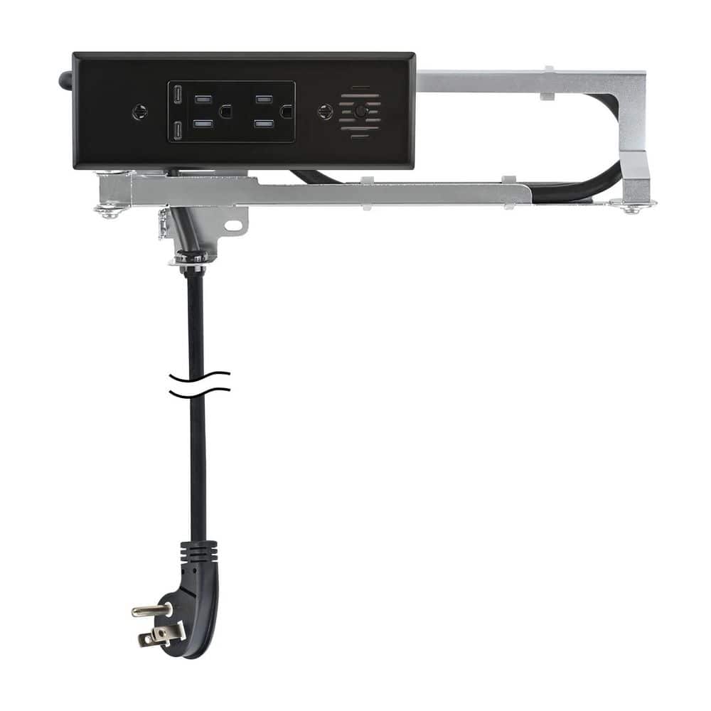 DOCKING DRAWER Black 15 Amp Blade In-Drawer Outlet with (2) 65W USB-C and (2) AC Ports