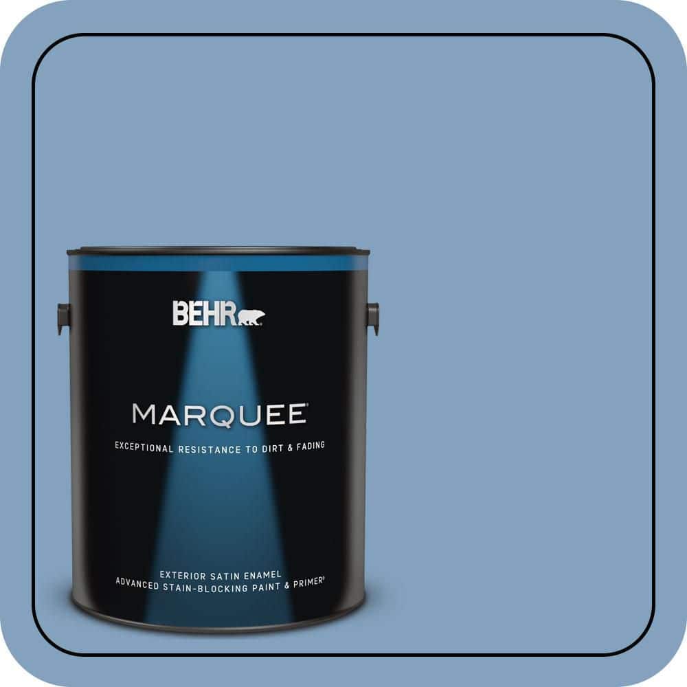 BEHR MARQUEE 1 gal. #PPU14-07 Hawaiian Sky Satin Enamel Exterior Paint & Primer