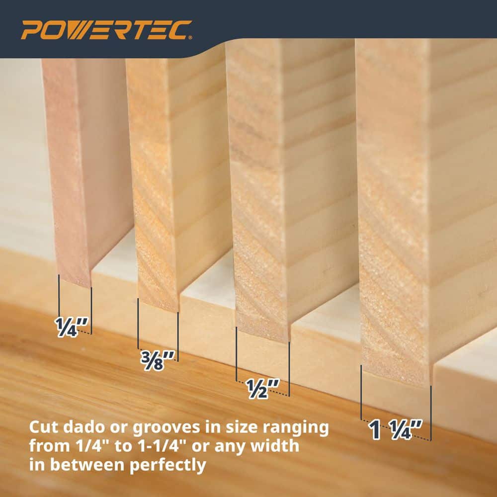 ‎POWERTEC Router Dado Jig for Precision Dado Cuts with Adjustable Fence and BuiltiIn Dust Collection (3)