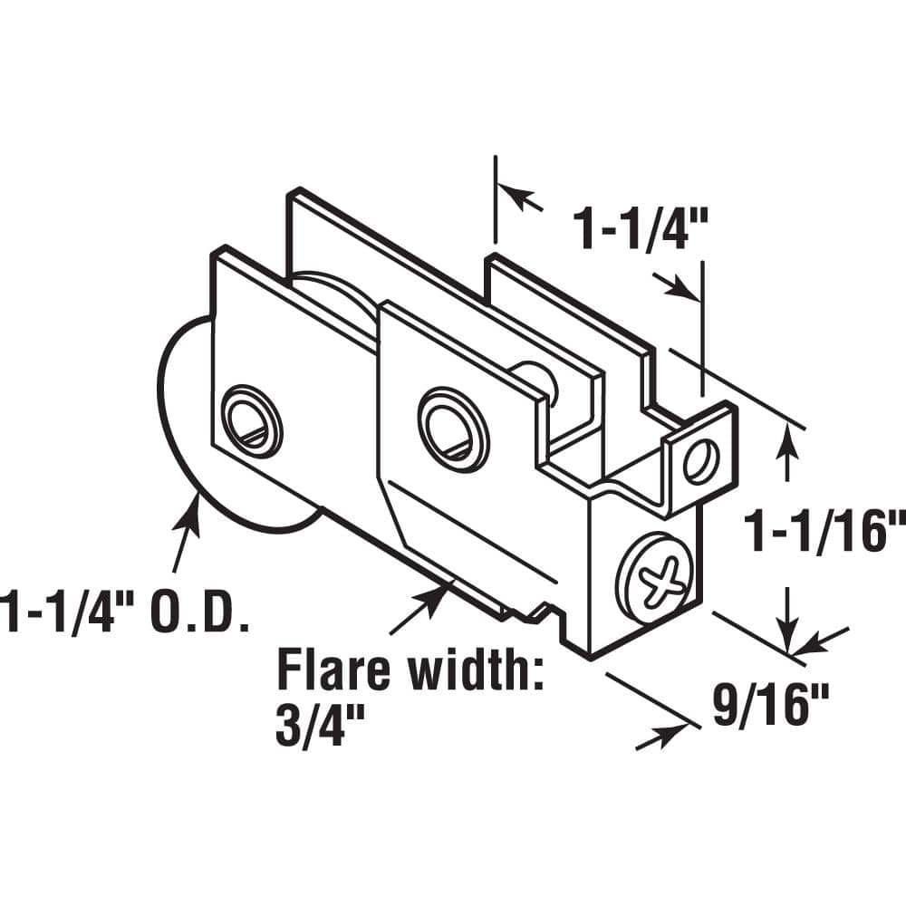 Prime-Line 1-1/4 in. Nylon Ball Bearing Sliding Door Roller Assembly (2)