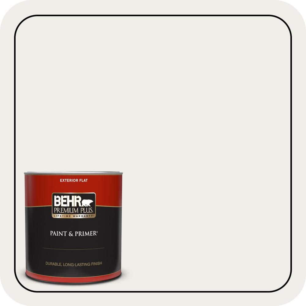 BEHR PREMIUM PLUS 1 qt. #PWN-53 White Mink Flat Exterior Paint & Primer