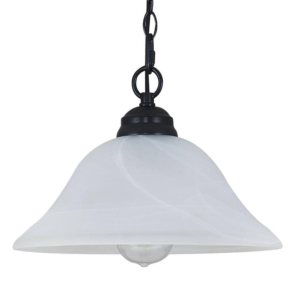 Unbranded Alabaster Glass Swag Pendant Light 15.7 in Shade with 16.4 ft Cord, 14.7 ft Chain, E26 Dimmable Socket (2)