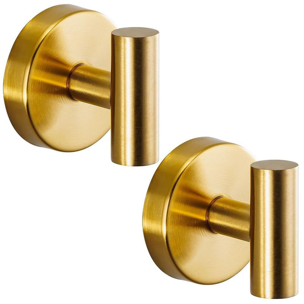 LAIFUCAM Heavy Duty Suction Cup Towel Hooks in Brushed Gold for Bathroom, Kitchen, Glass, Metal, Tile, No-Drill, 2 Pack (1)