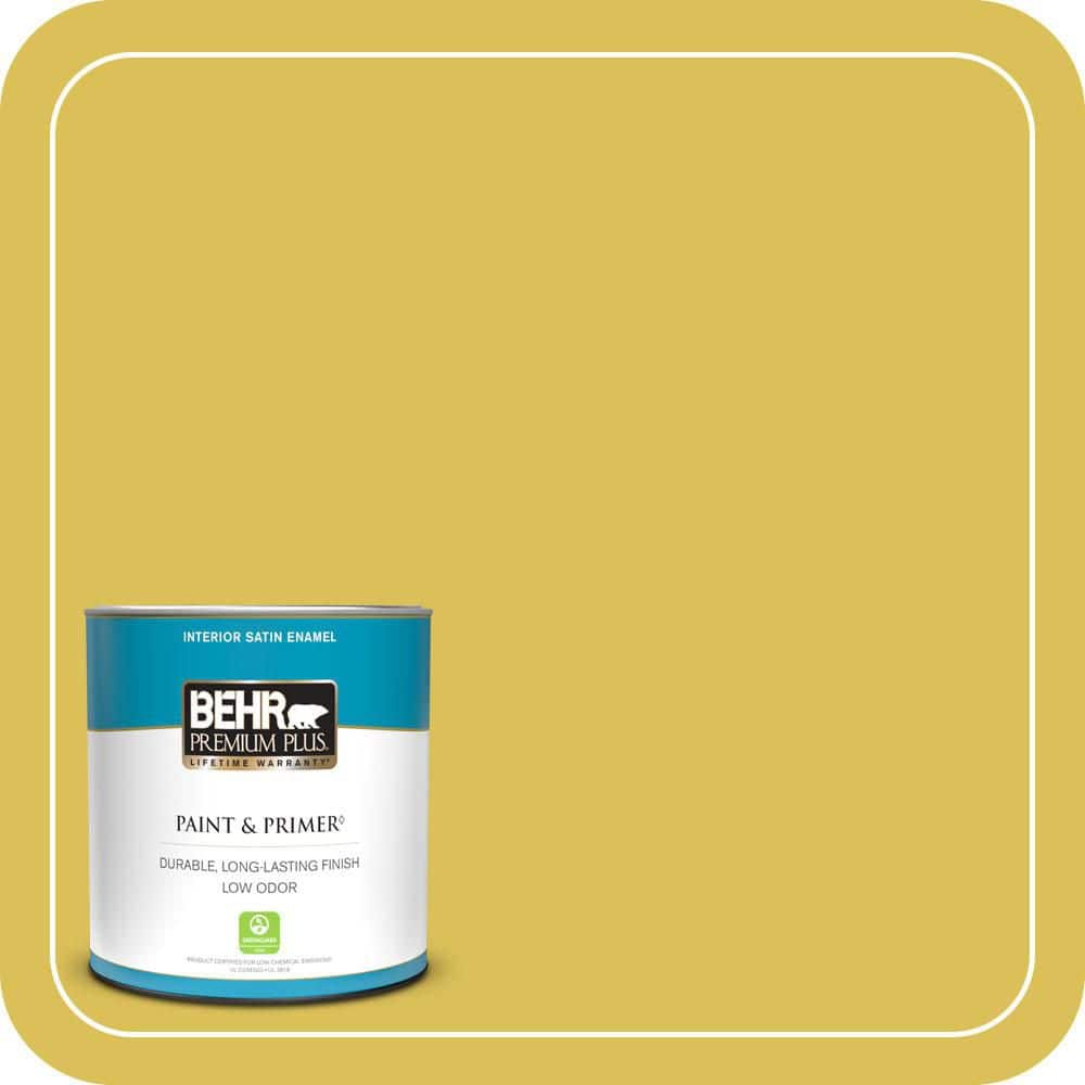BEHR PREMIUM PLUS #P320-6A Flustered Mustard Interior/Exterior Paint & Primer Color Sample