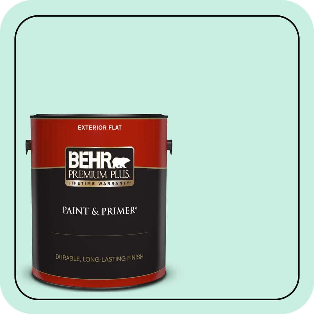 BEHR PREMIUM PLUS 1 gal. #P430-1 Summer House Flat Exterior Paint & Primer