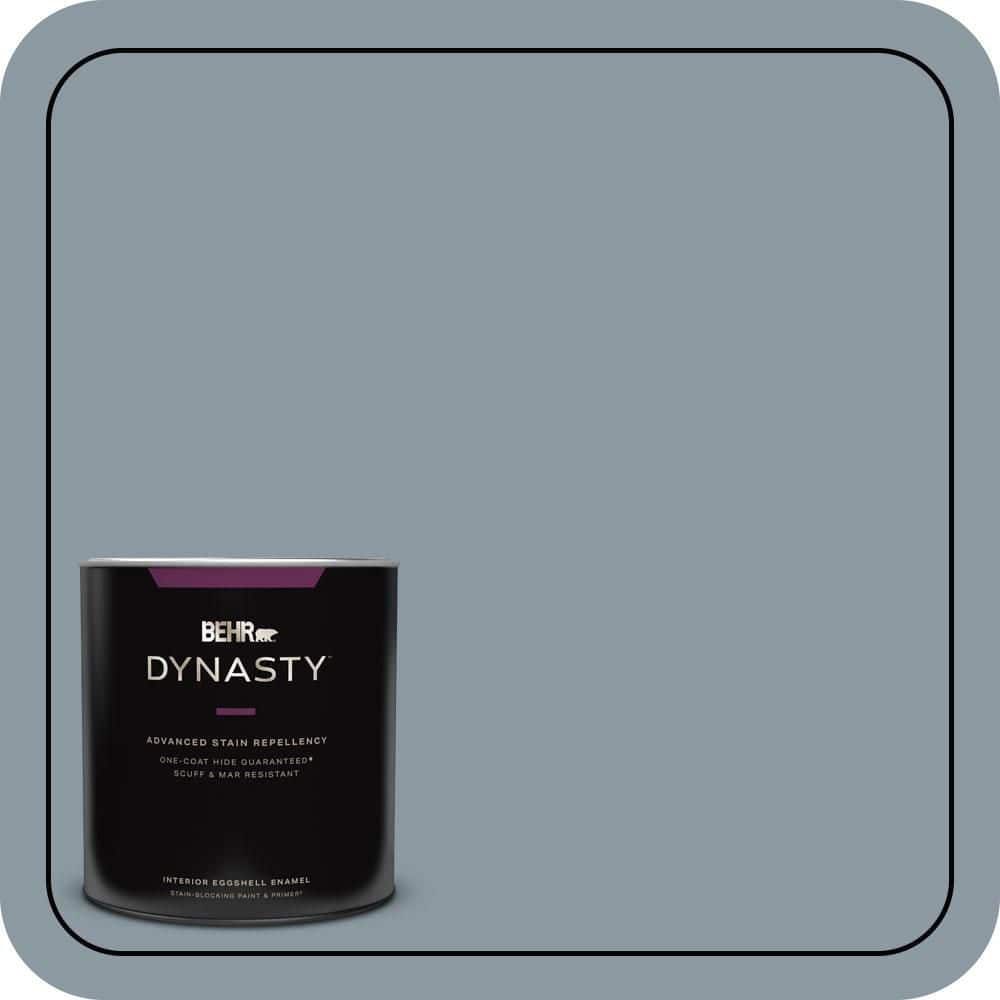 BEHR DYNASTY 1 qt. #N490-4 Teton Blue One-Coat Hide Eggshell Enamel Interior Stain-Blocking Paint & Primer