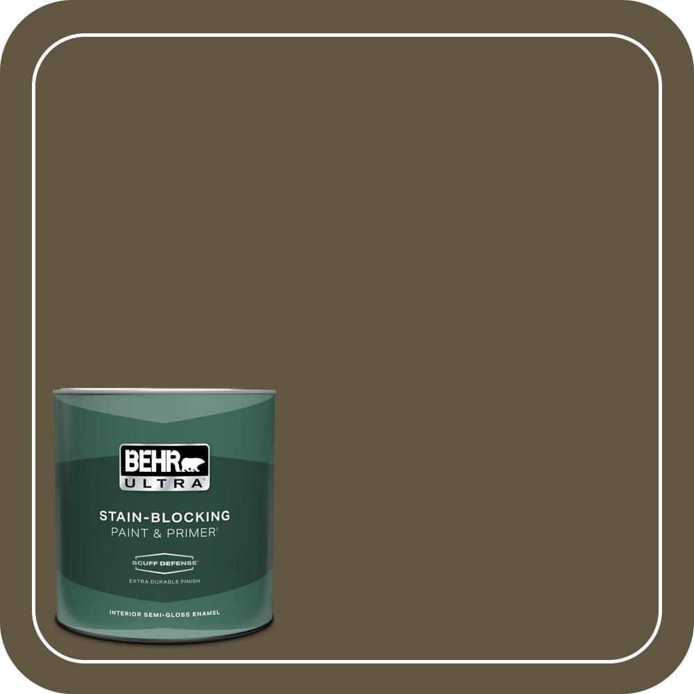 BEHR ULTRA 1 qt. #S-H-750 Mountain Trail Extra Durable Semi-Gloss Enamel Interior Paint & Primer