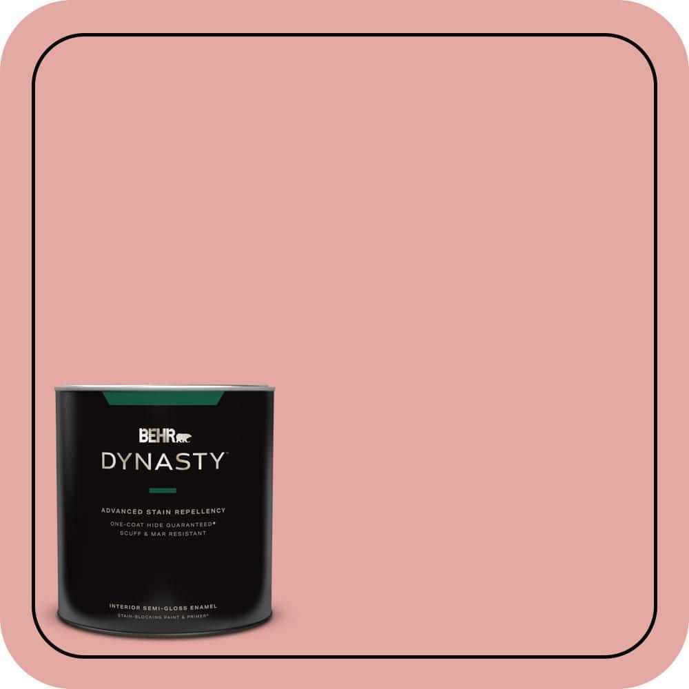 BEHR DYNASTY 1 qt. #MQ4-03 Coral Fountain One-Coat Hide Semi-Gloss Enamel Interior Stain-Blocking Paint & Primer