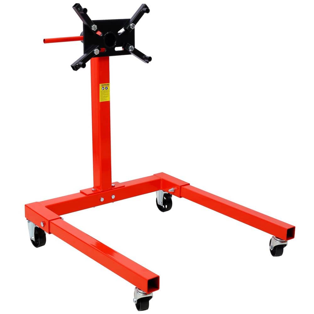 Amucolo Red Engine Stand, 1500 lbs. Motor Stand with 4 Wheels, 360 Degree Rotating Head & 4 Adjustable Arms, Metal Engine Holder (1)