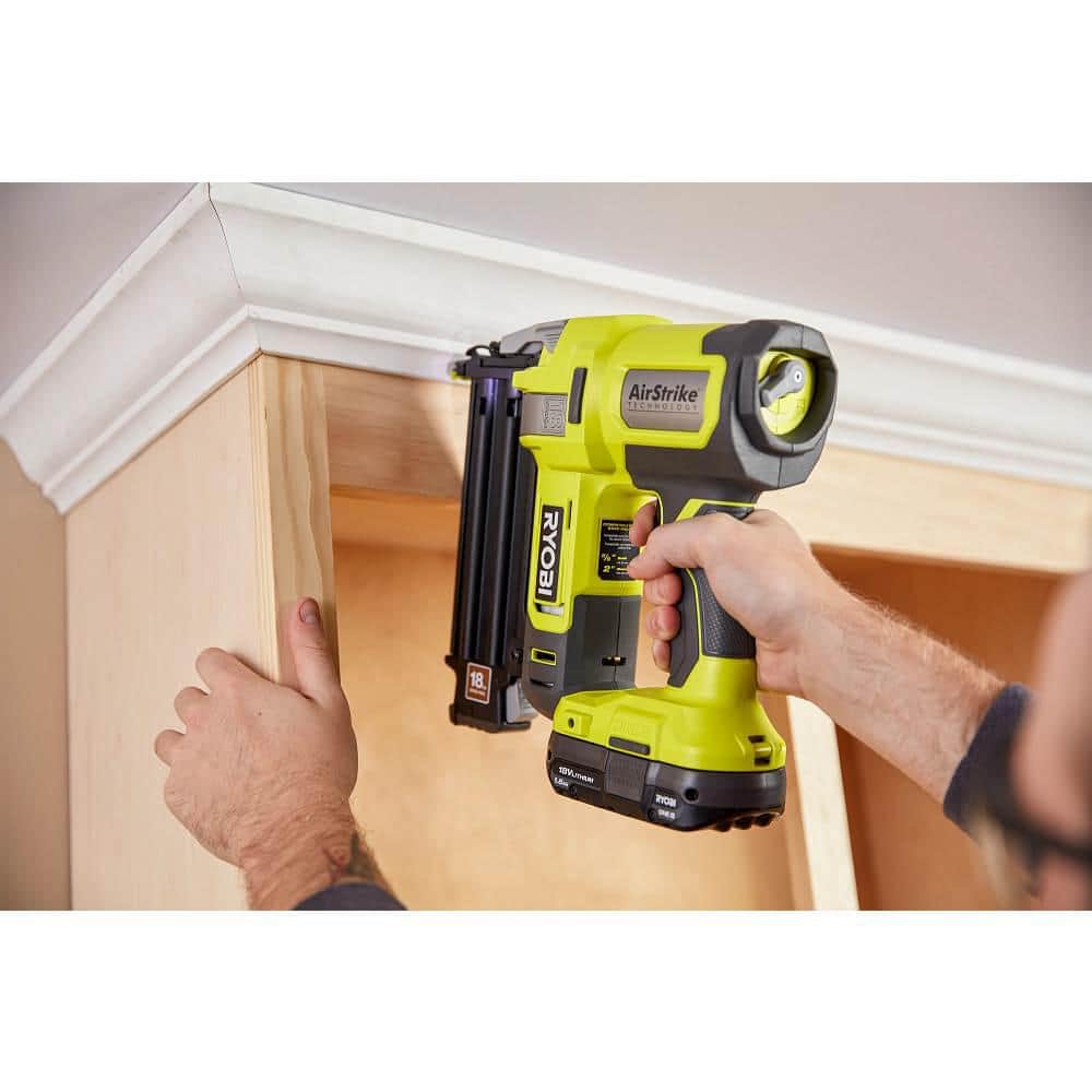 RYOBI ONE+ 18V 18-Gauge Cordless AirStrike Brad Nailer with Cordless 1/4 Sheet Sander (Tools Only) (3)