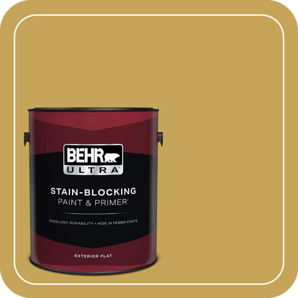 BEHR ULTRA 1 gal. #PPU6-18 Lemongrass Flat Exterior Paint & Primer