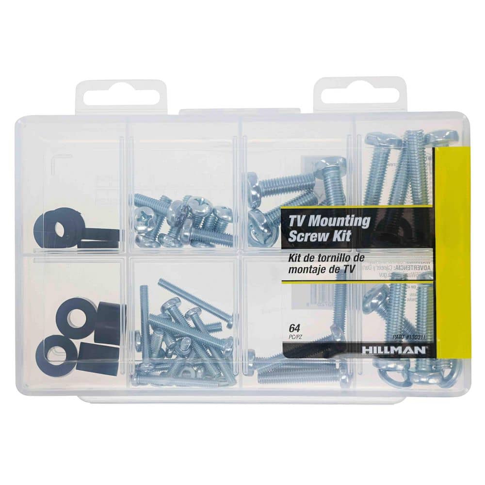 Hillman Zinc TV Mounting Screw Assortment Kit (64-Pack) (1)
