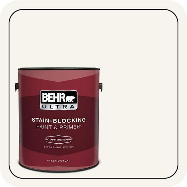 BEHR ULTRA 1 gal. #YL-W15 Polar Bear Extra Durable Flat Interior Paint & Primer (2)