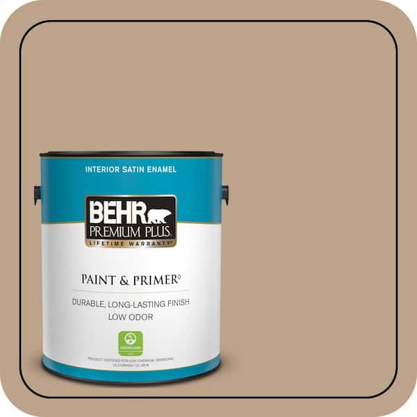 BEHR PREMIUM PLUS 1 gal. #N260-4 Merino Satin Enamel Low Odor Interior Paint & Primer (2)