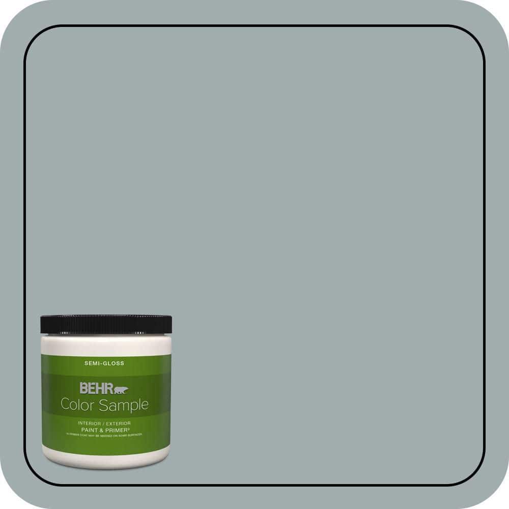 BEHR PREMIUM PLUS 8 oz. #QE-52 Portsmouth Bay Semi-Gloss Interior/Exterior Paint & Primer Color Sample