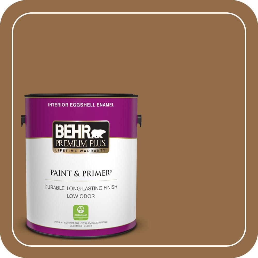 BEHR PREMIUM PLUS 1 gal. #S260-7 Nugget Gold Eggshell Enamel Low Odor Interior Paint & Primer