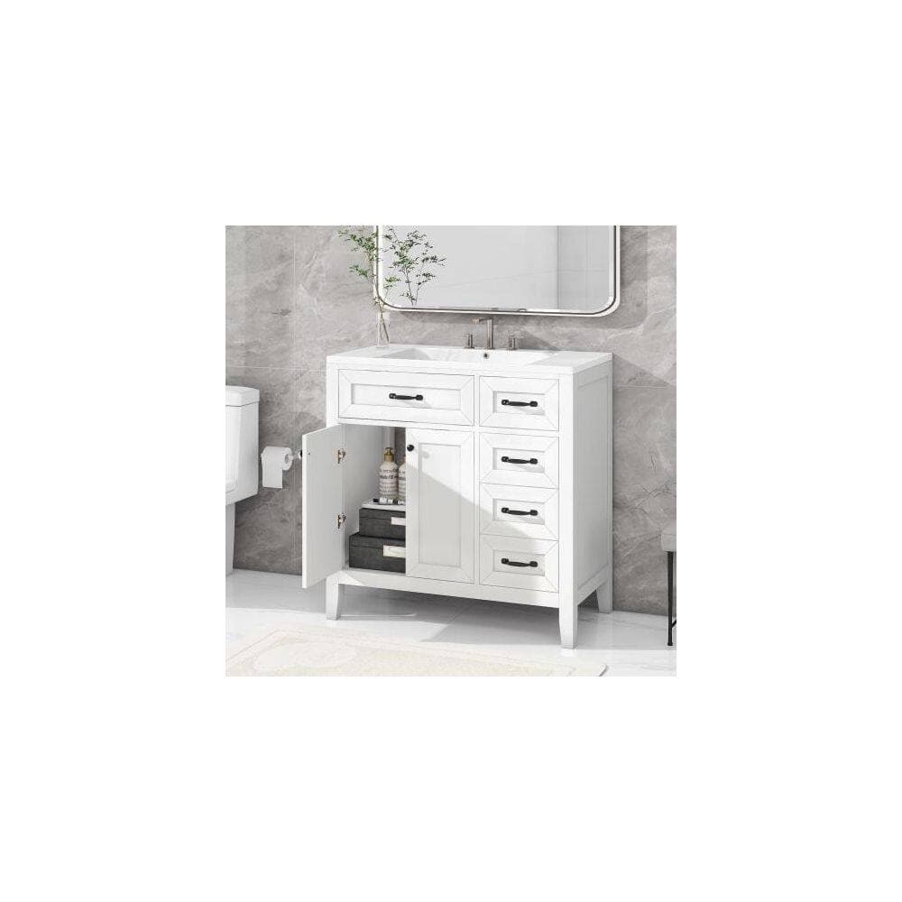 Boosicavelly 35.50 in. W 17.70 in. D 35.00 in. H Freestanding Bath Vanity Cabinet without Top (2)