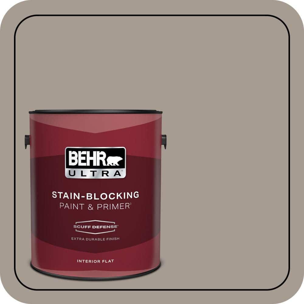 BEHR ULTRA 1 gal. #N200-4 Rustic Taupe Extra Durable Flat Interior Paint & Primer (1)
