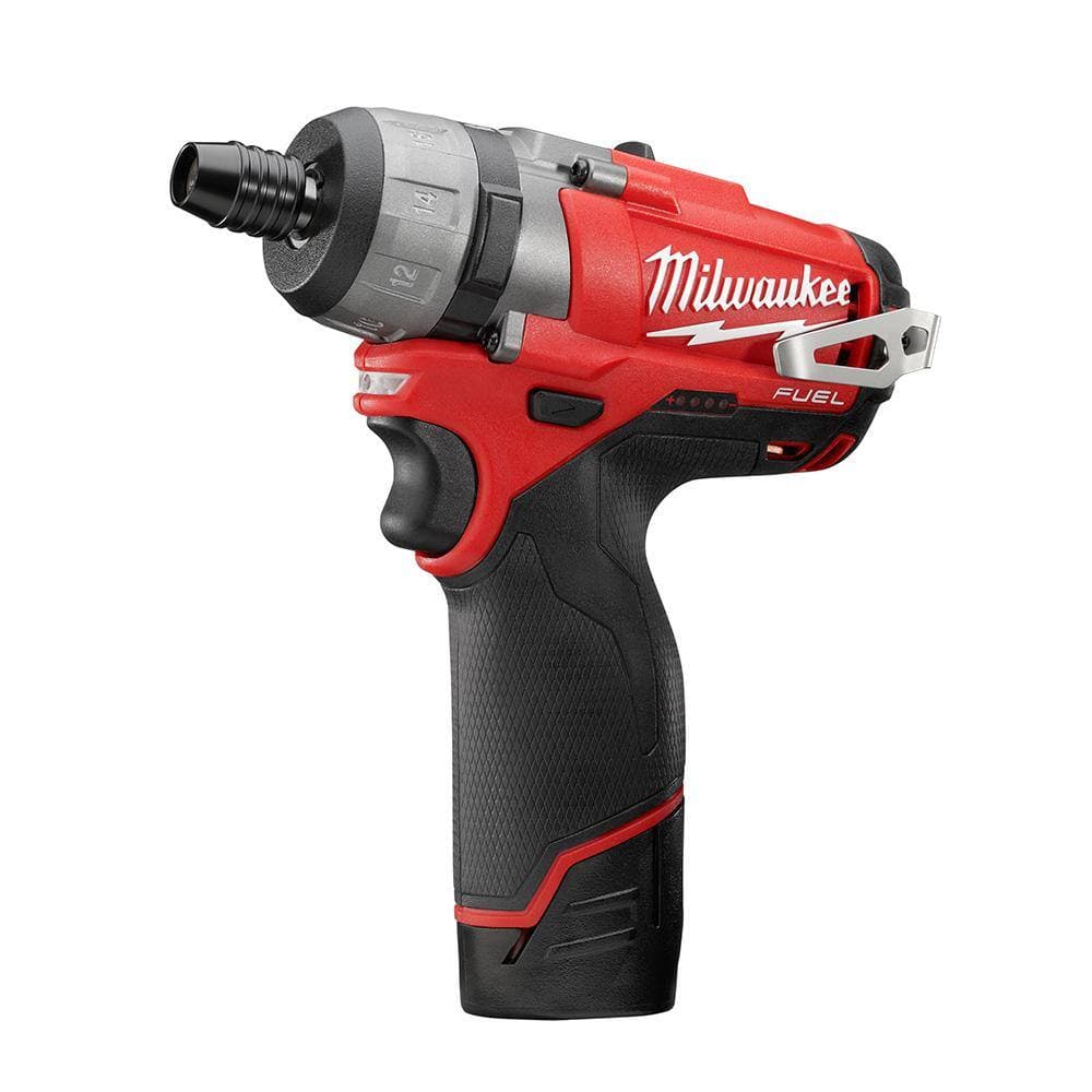 Milwaukee M12 FUEL 12V Lithium-Ion Cordless 1/4 in. Hex 2-Speed Screwdriver Kit with M12 Compact Flood Light (Tool-Only) (2)