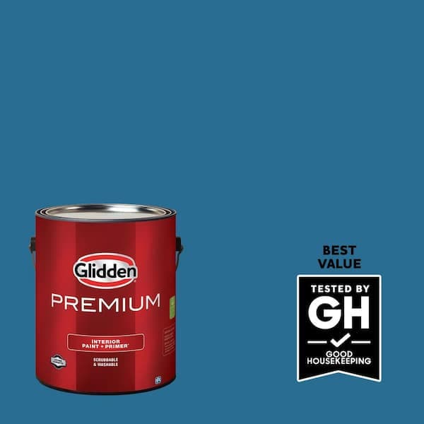 Glidden Premium 1 gal. PPG1158-6 Blue Oasis Flat Interior Latex Paint (2)