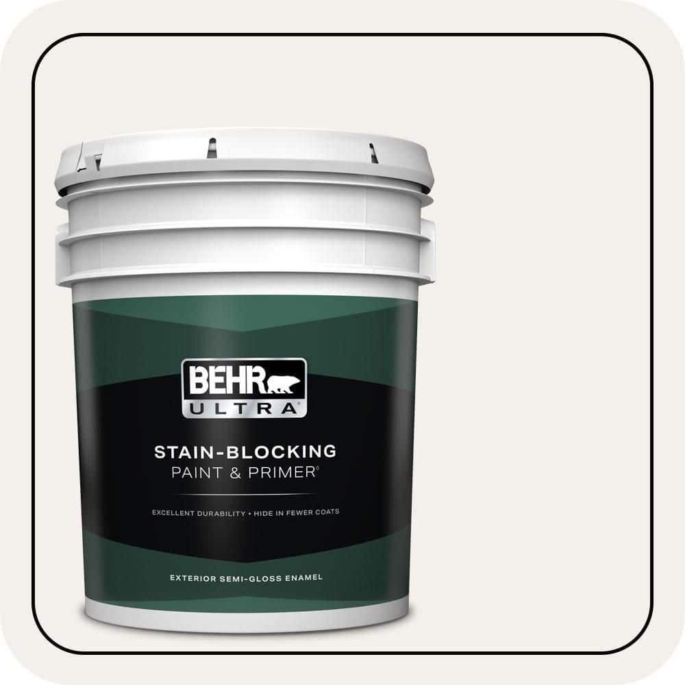 BEHR ULTRA 5 gal. #PWN-15 Silk Pillow Semi-Gloss Enamel Exterior Paint & Primer