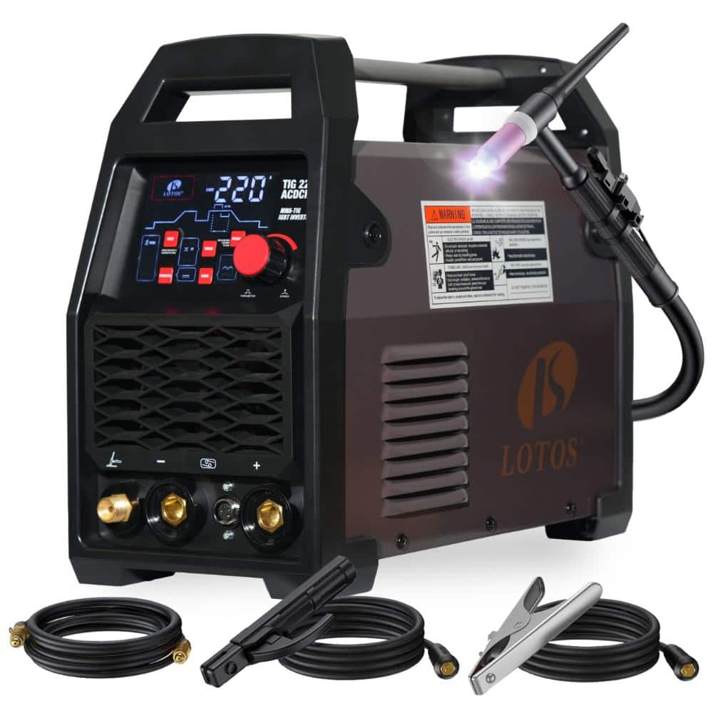 LOTOS 220-Amp AC/DC TIG Welder Digital 13-in-1 Multi-Process Stick Welding Machine