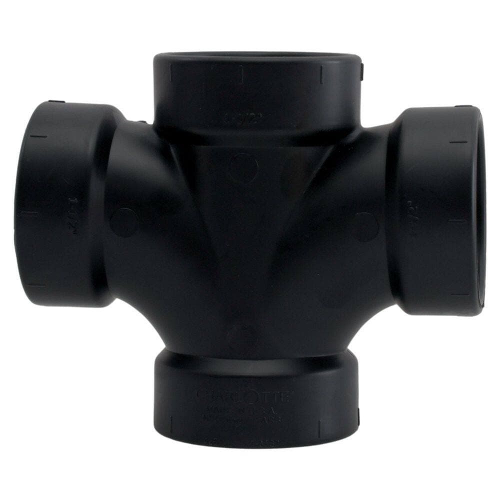 Charlotte Pipe 1-1/2 in. ABS DWV Hub x Hub x Hub x Hub Double San Tee (4)