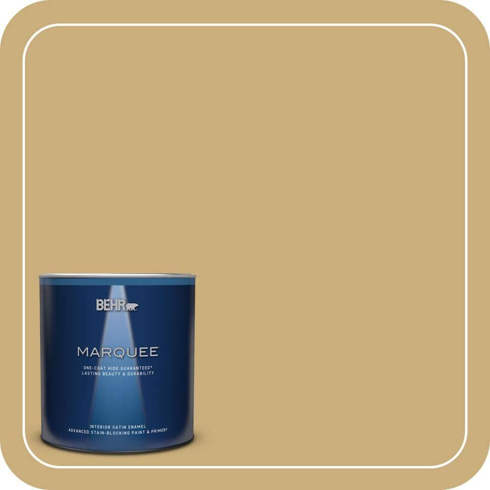 BEHR MARQUEE 1 qt. #PPU6-16 Cup of Tea Satin Enamel Interior Paint & Primer