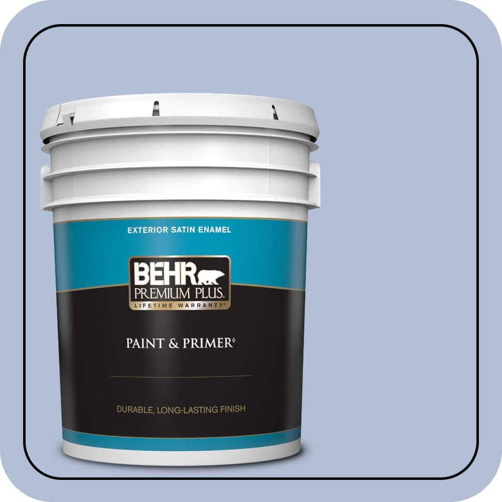BEHR PREMIUM PLUS 5 gal. #MQ5-45 Movie Magic Satin Enamel Exterior Paint & Primer