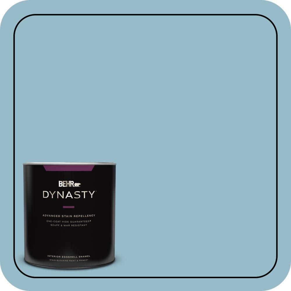 BEHR DYNASTY 1 qt. #S480-3 Sydney Harbour One-Coat Hide Eggshell Enamel Interior Stain-Blocking Paint & Primer
