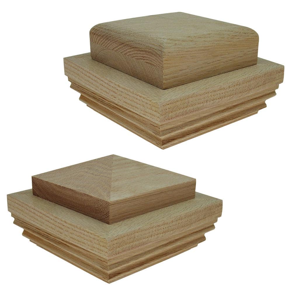 EVERMARK Stair Parts NC-75 Unfinished Hard Maple Newel Cap Kit for 3-1/2 in. Square Newel Posts for Stair Remodel (2)