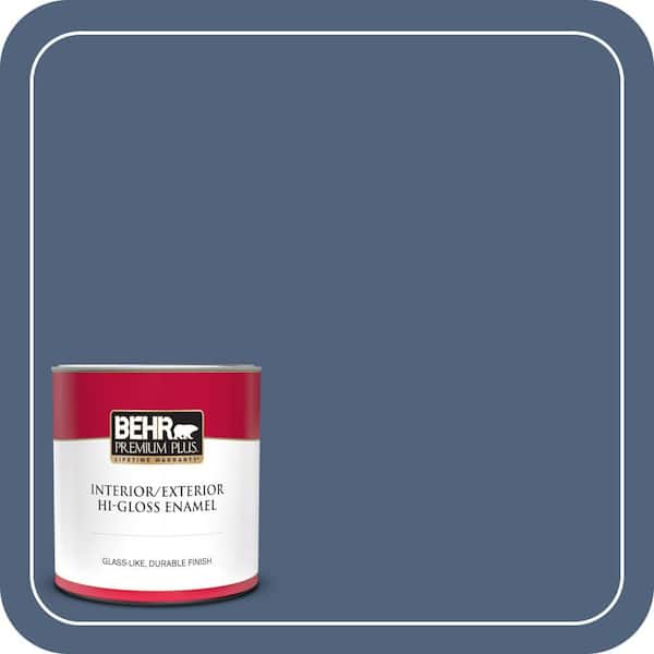 BEHR PREMIUM PLUS 1 qt. #PMD-64 Evening Symphony Hi-Gloss Enamel Interior/Exterior Paint & Primer (2)