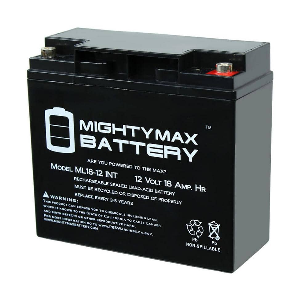 MIGHTY MAX BATTERY 12-Volt 18AH SLA Internal Thread Battery for Compact Generator Power Dome