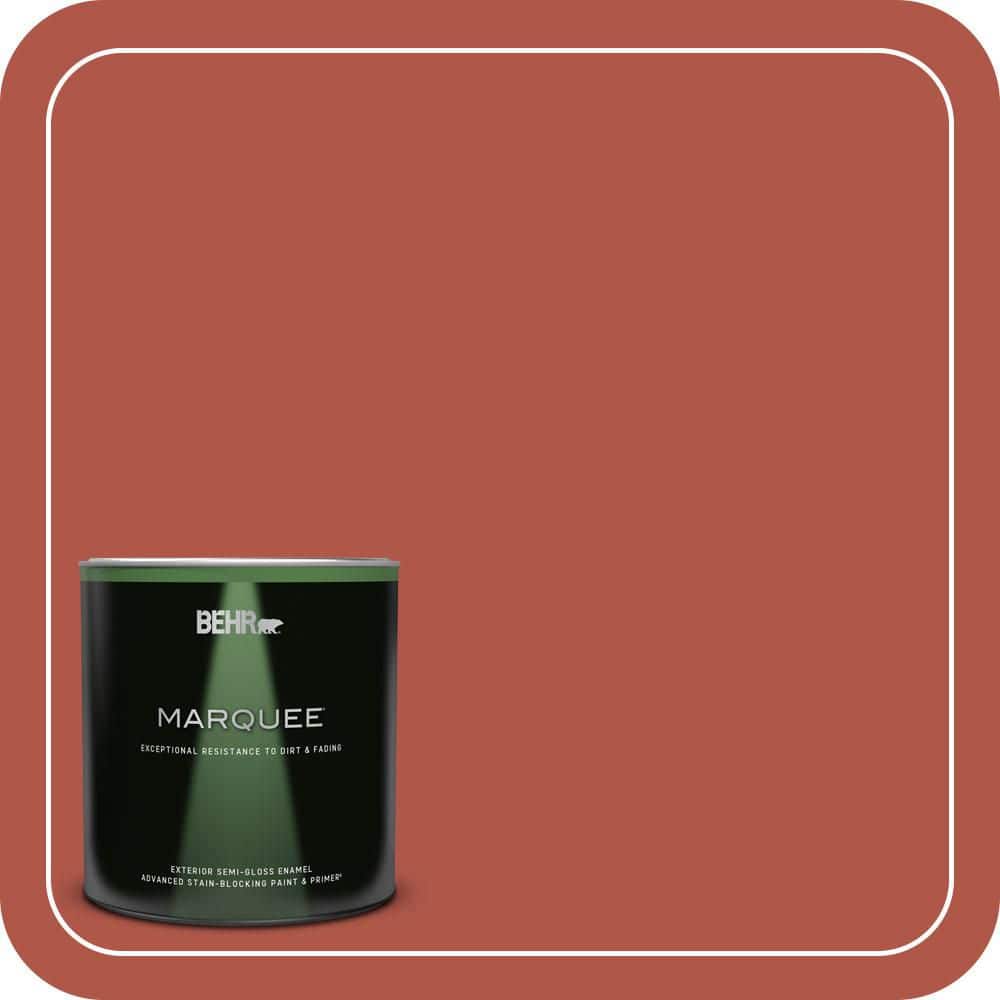 BEHR MARQUEE 1 qt. #PPU2-14 Tibetan Orange Semi-Gloss Enamel Exterior Paint & Primer