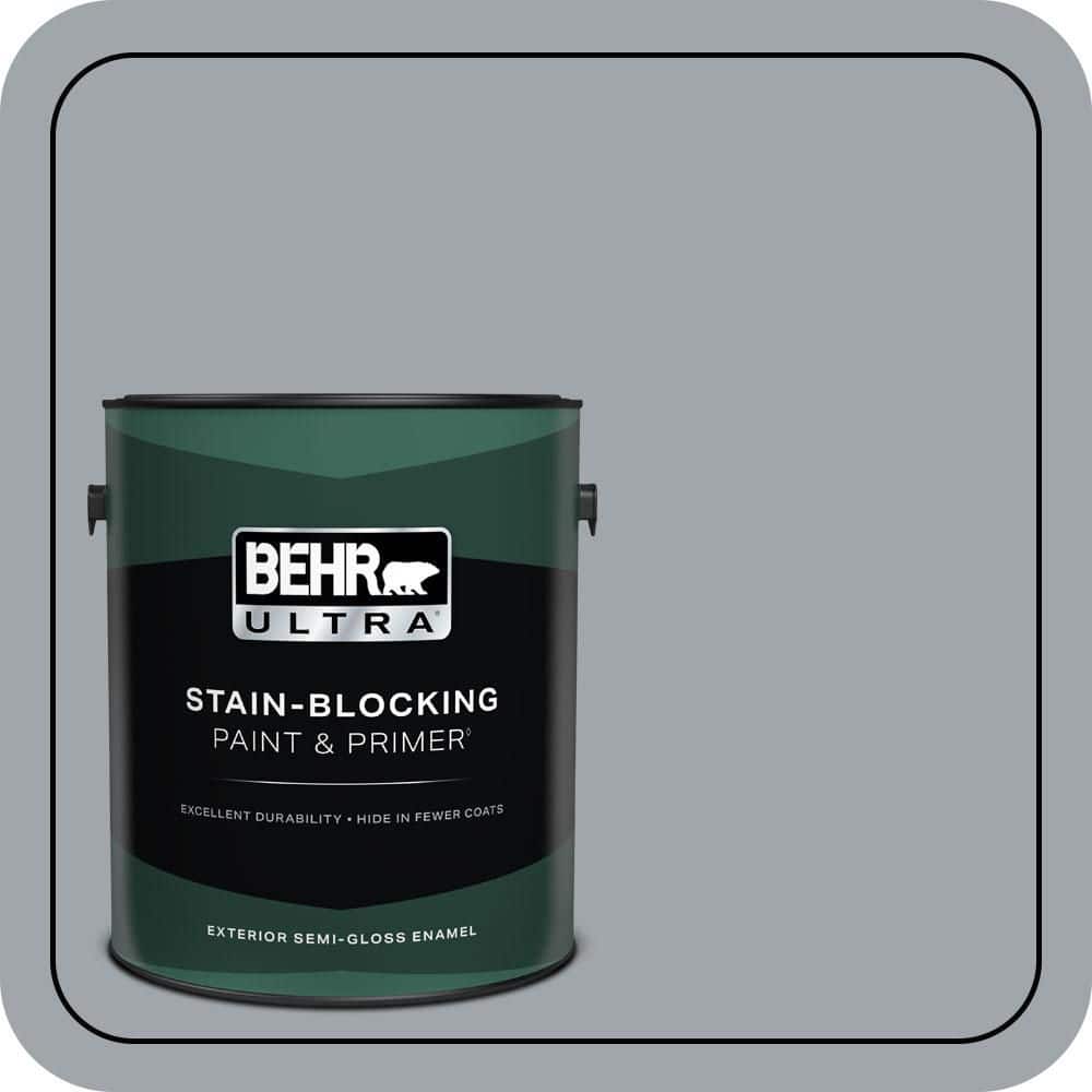 BEHR ULTRA 1 gal. #PPU26-19 Chance of Rain Semi-Gloss Enamel Exterior Paint & Primer