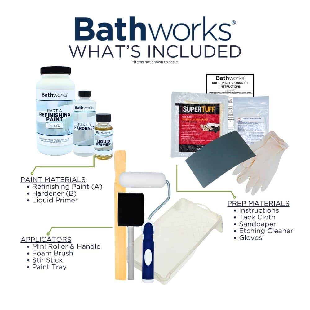 BATHWORKS 20 Oz. Premium Quick-Dry Tub and Tile Refinishing Kit White (2)