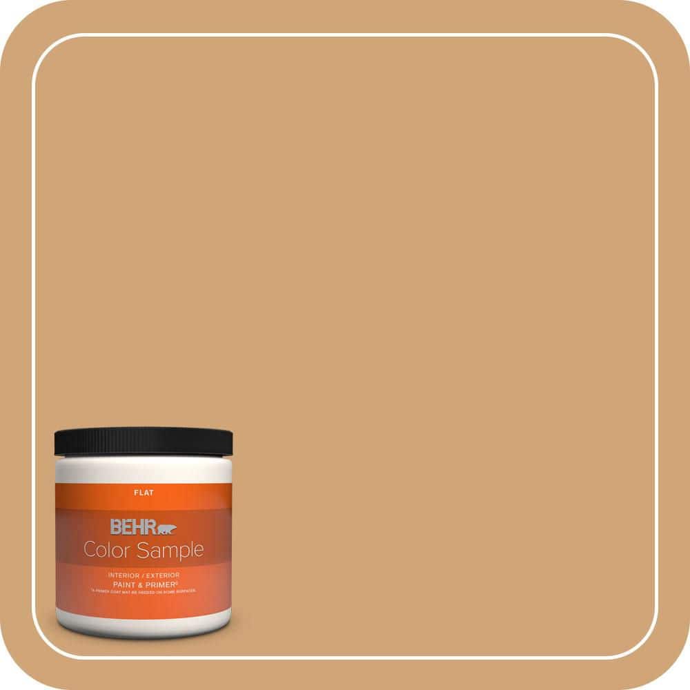 BEHR PREMIUM PLUS 8 oz. #PMD-79 Sesame Flat Interior/Exterior Paint & Primer Color Sample