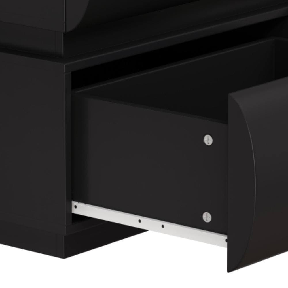 Unbranded 43.31 in. W x 15.75 in. D x 29.53 in. H Bathroom Black Linen Cabinet (3)