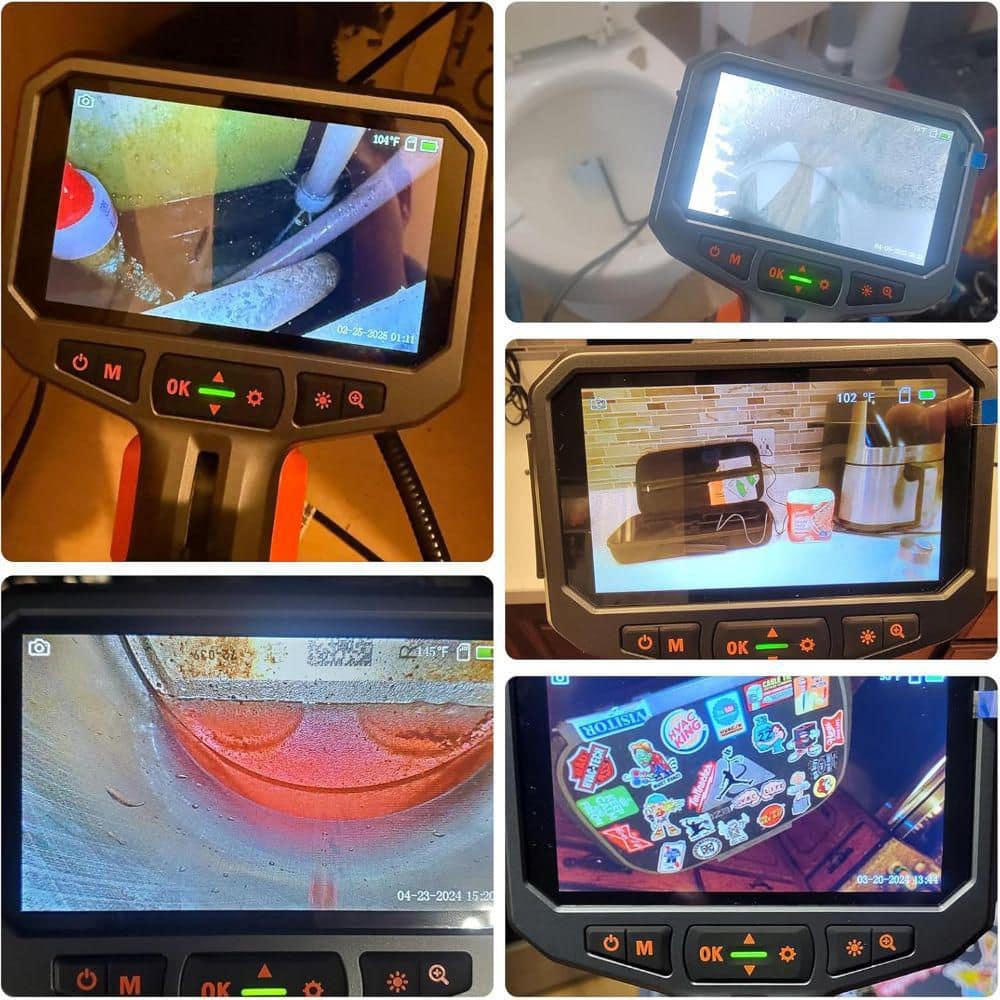 Teslong TD450s Articulating Dual Lens Inspection Camera 3000 mAh Battery 1.5m(5 ft.) Probe 8.5mm 0.33 in.) Diameter Sewer Camera (3)