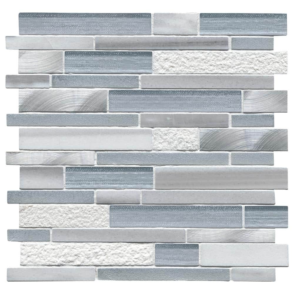 MSI Harlow Interlocking 12 in. x 12 in. x 0.31 in. Glass/Stone/Metal Mesh-Mounted Mosaic Tile (1 sq. ft./Each) (1)