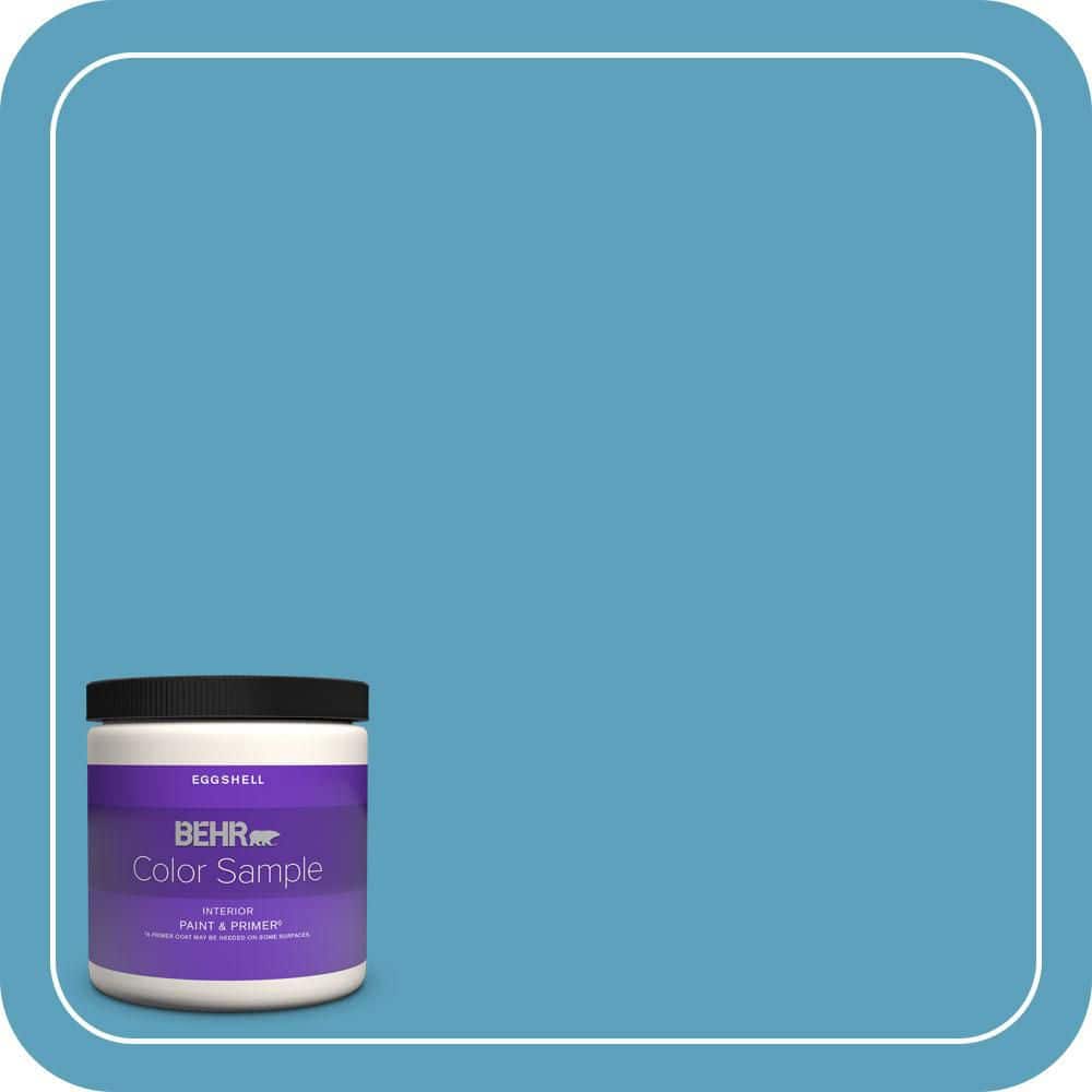 BEHR PREMIUM PLUS 8 oz. #540D-5 Tropical Splash Eggshell Enamel Interior Paint & Primer Color Sample
