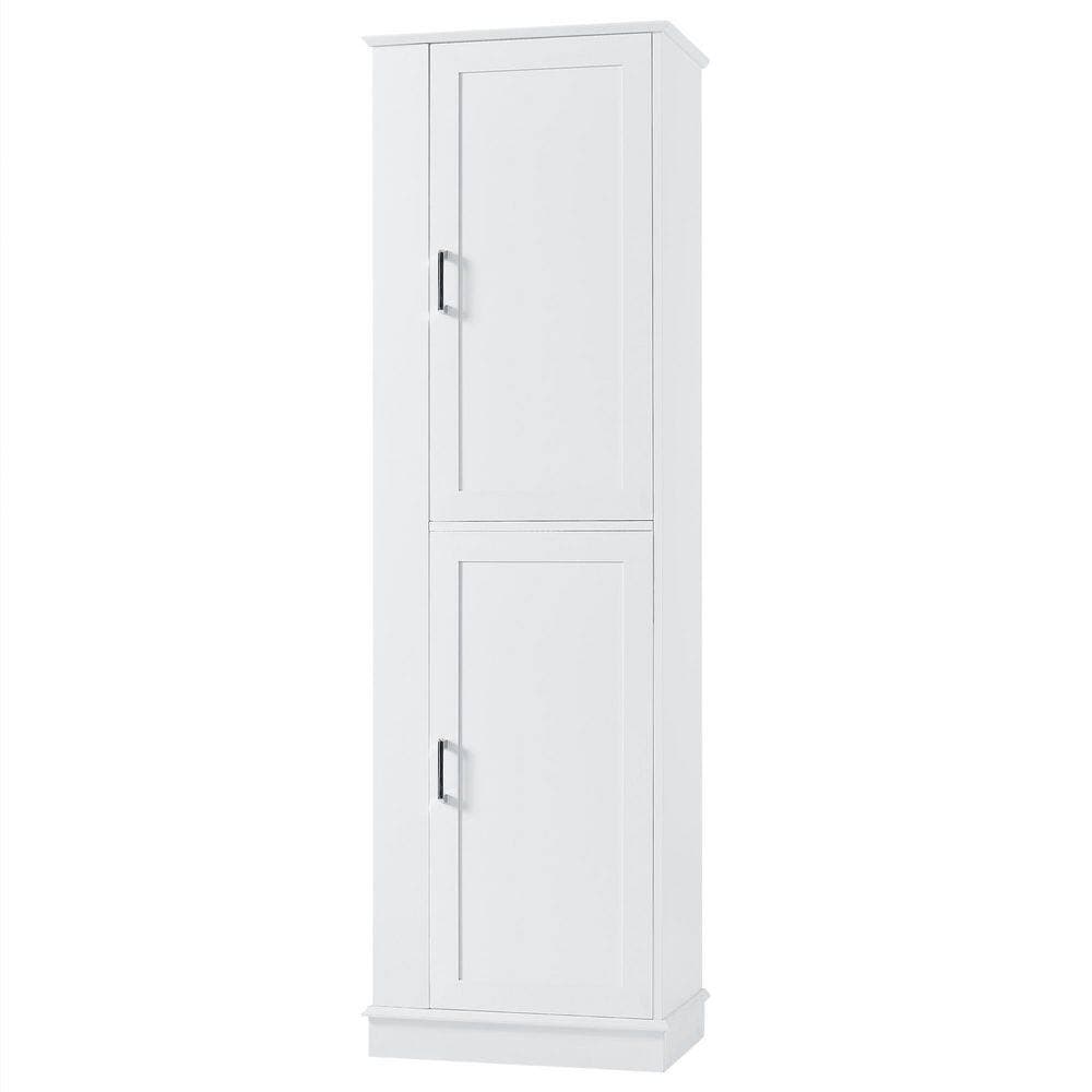 Afhocomp 21 in. W 14 in. D 68 in. H MDF Freestanding Linen Cabinet with Adjustable Shelf (4)