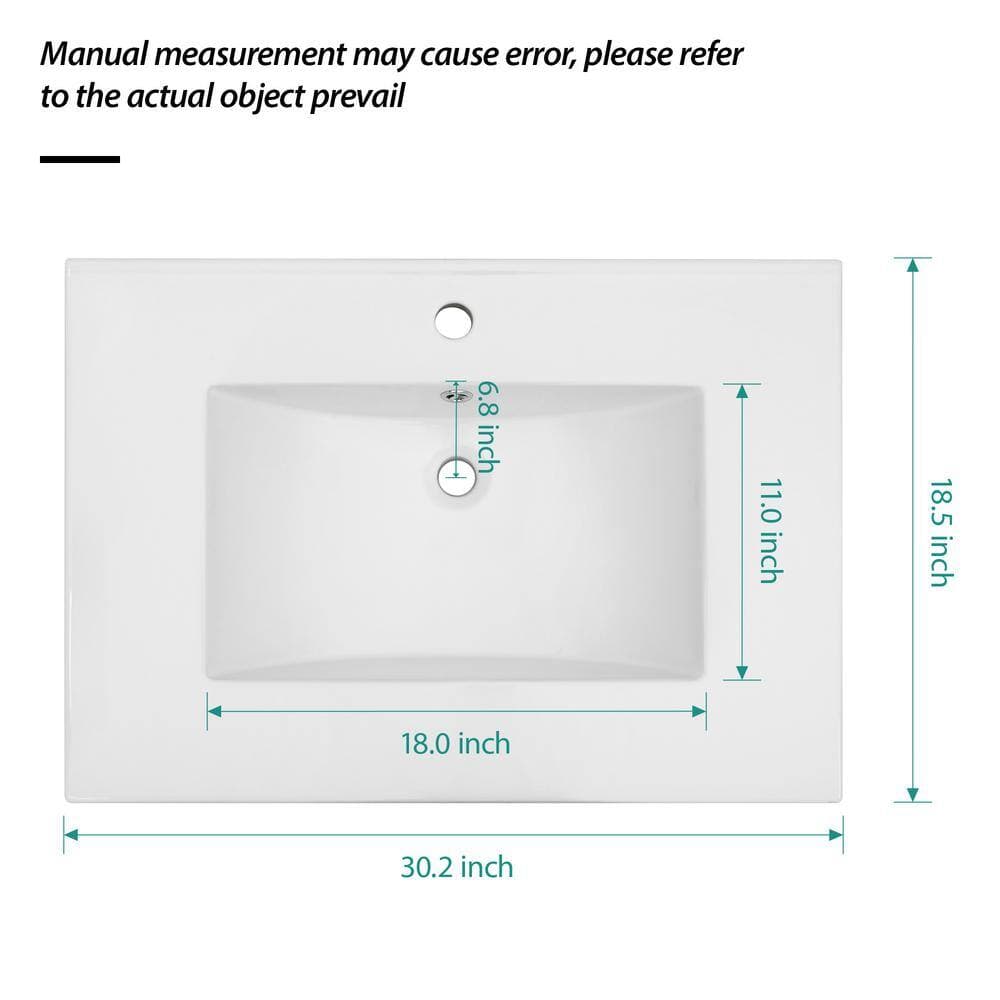 Tahanbath 30.2 Corner Bathroom Sink in White (2)