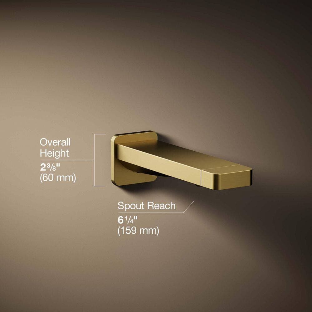 KOHLER Parallel Wall Mount Bathtub Spout in Vibrant Brushed Moderne Brass (3)