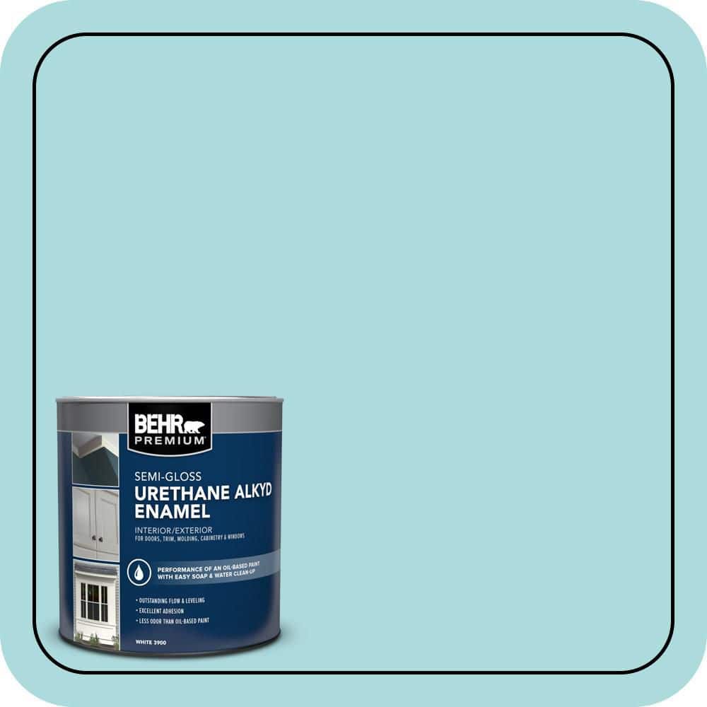 BEHR PREMIUM 1 qt. #M460-2 Beachside Drive Semi-Gloss Enamel Urethane Alkyd Interior/Exterior Paint (1)