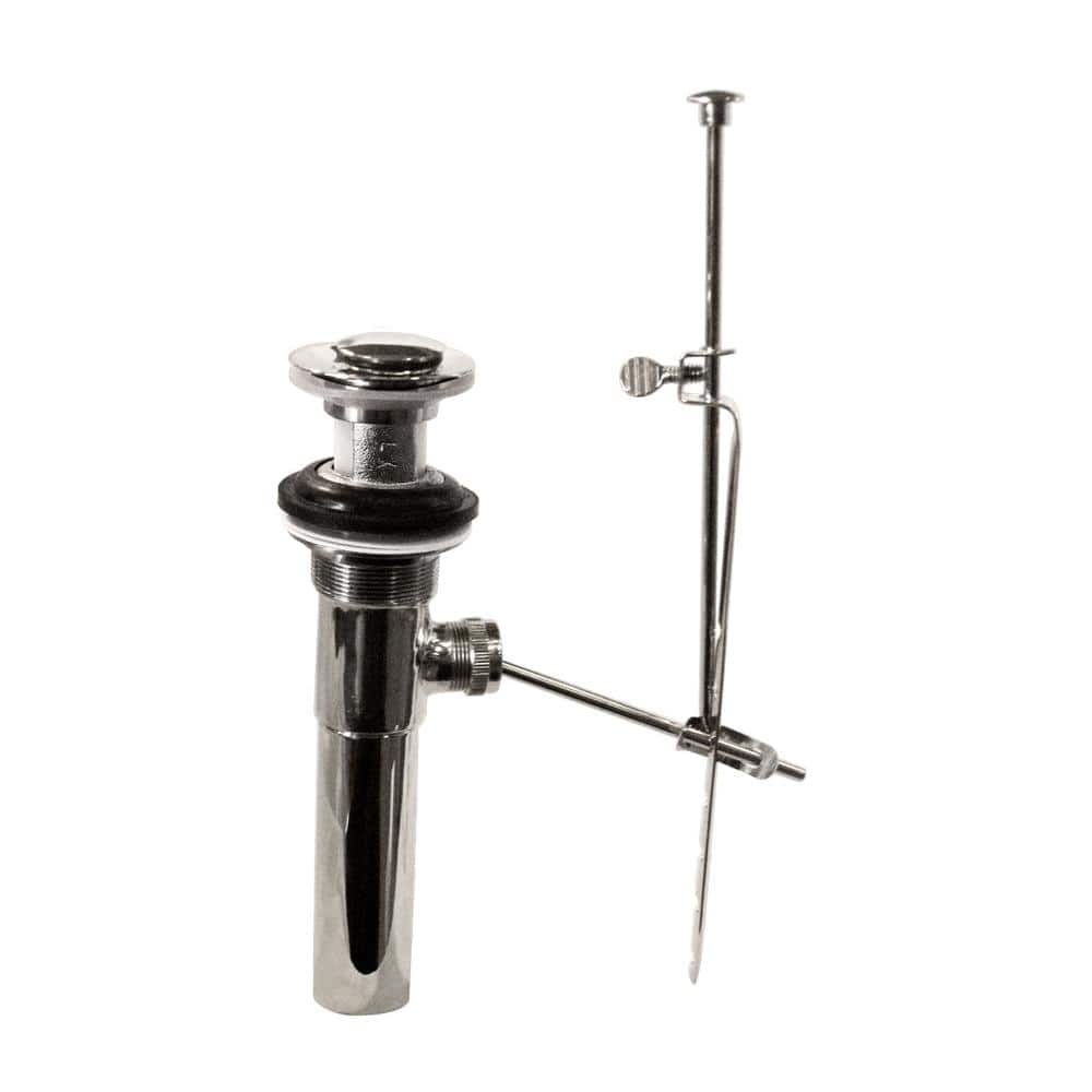Westbrass 1-1/2 in. Pop-Up Bathroom Sink Drain Assembly Stopper with Lift Rod with Overflow Holes-Exposed (1)